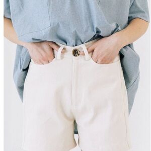 Laude The Lable High Rise Cream Shorts